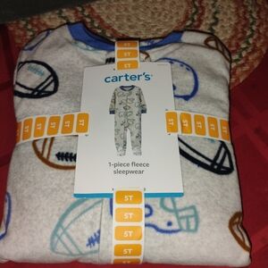Carter's White Fleece Sleepwear with Sports Design